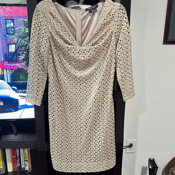 Etcetera Dresses Etcetera Eyelet Gold Midi Dress Poshmark